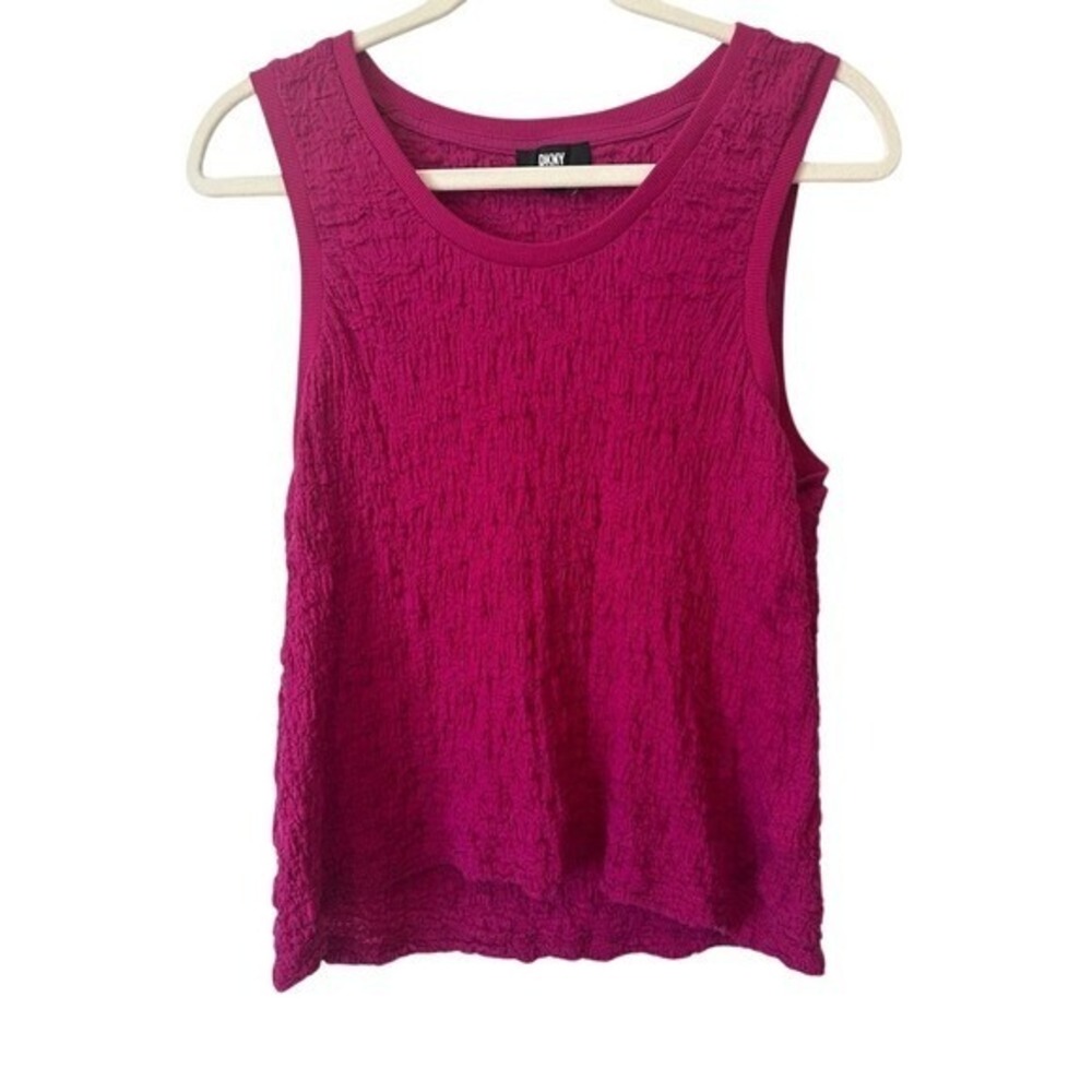 DKNY Sleeveless‎ Fuchsia Textured Crop Top- L Colorful, Summer, Festival